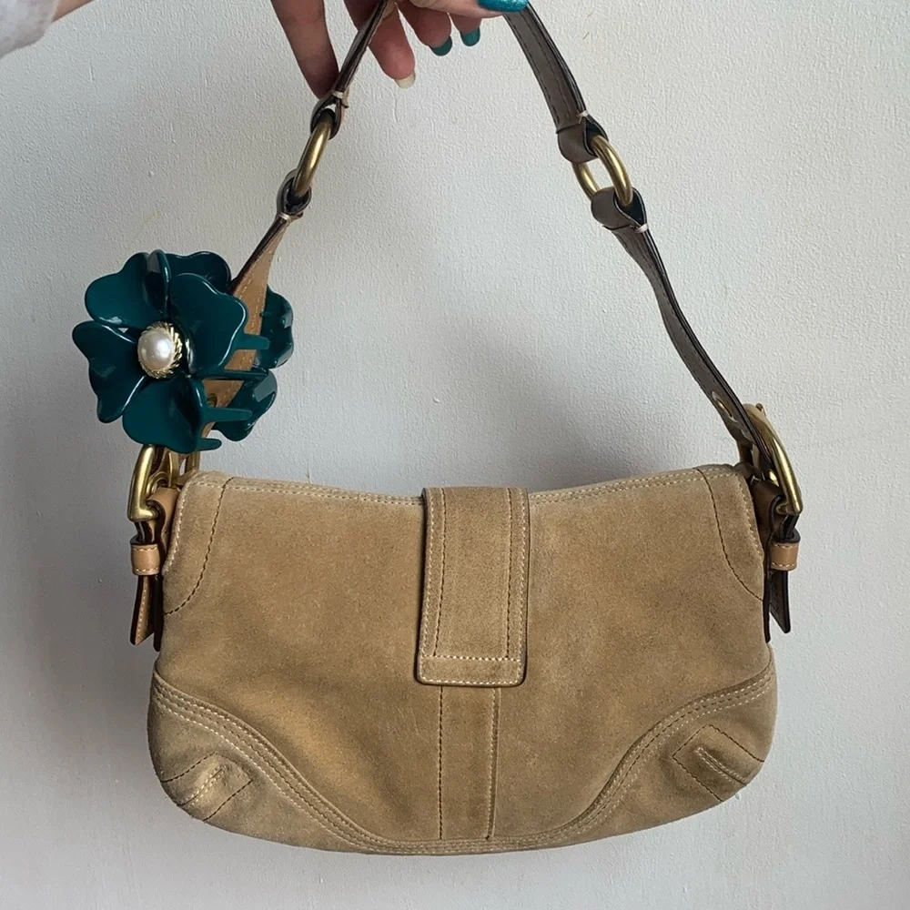 Coach Tan Suede Mini Soho Shoulder Bag - Picture 3 of 16